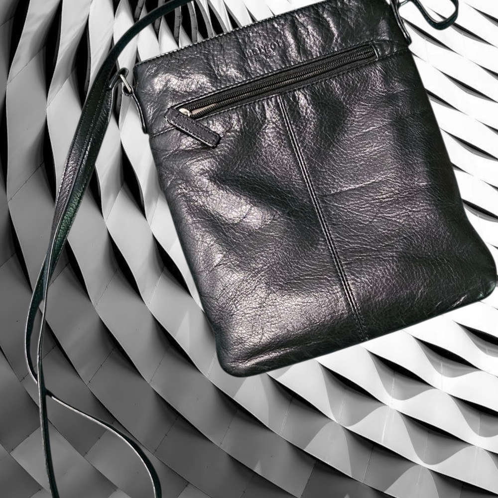 Margot New York Black Leather Crossbody Bag